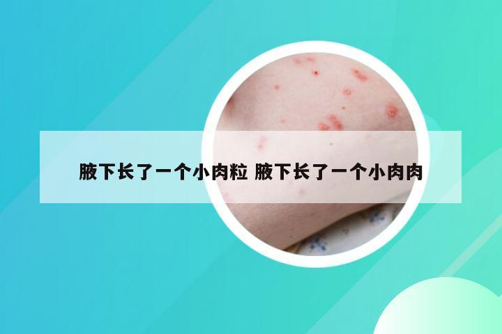 腋下长了一个小肉粒 腋下长了一个小肉肉
